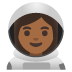 👩🏾‍🚀 woman astronaut: medium-dark skin tone display on Google